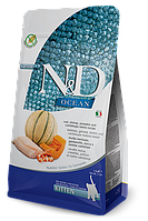 Сухий корм для кошенят Farmina N&D Grain Free Ocean 5кг з тріскою, креветками, гарбузом і динею