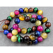 Намистини Тигрове око 8мм різнокольорове