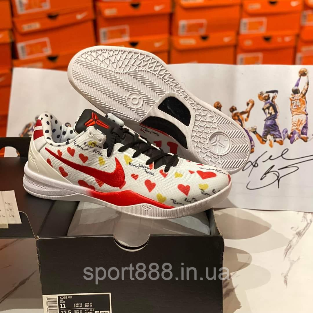 Eur40-46 Чоловічі баскетбольні кросівки Nike Kobe 8 Valentine's Day, фото 1