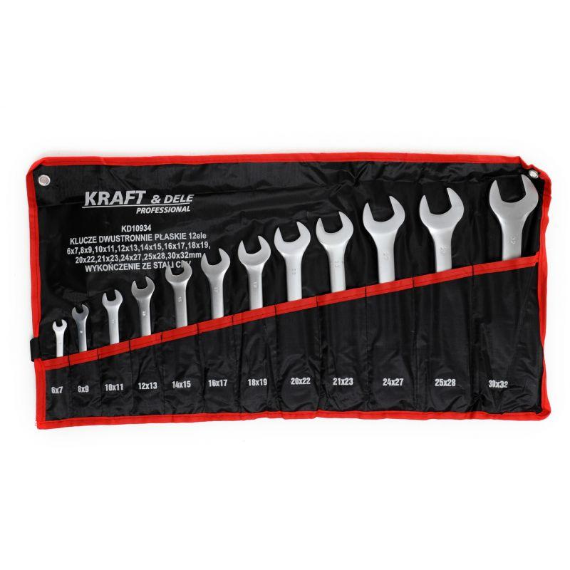 Набір ключів накидних рожкових 12 шт. Kraft&Dele KD10934 набір рожкових ключів