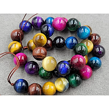 Намистини Тигрове око 10мм різнокольорове