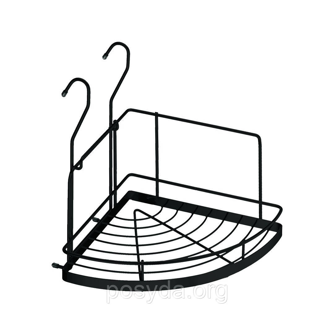 Кутова поличка на рейлінг Lemax мала, матовий чорний (YJ-G301 A BL), фото 1