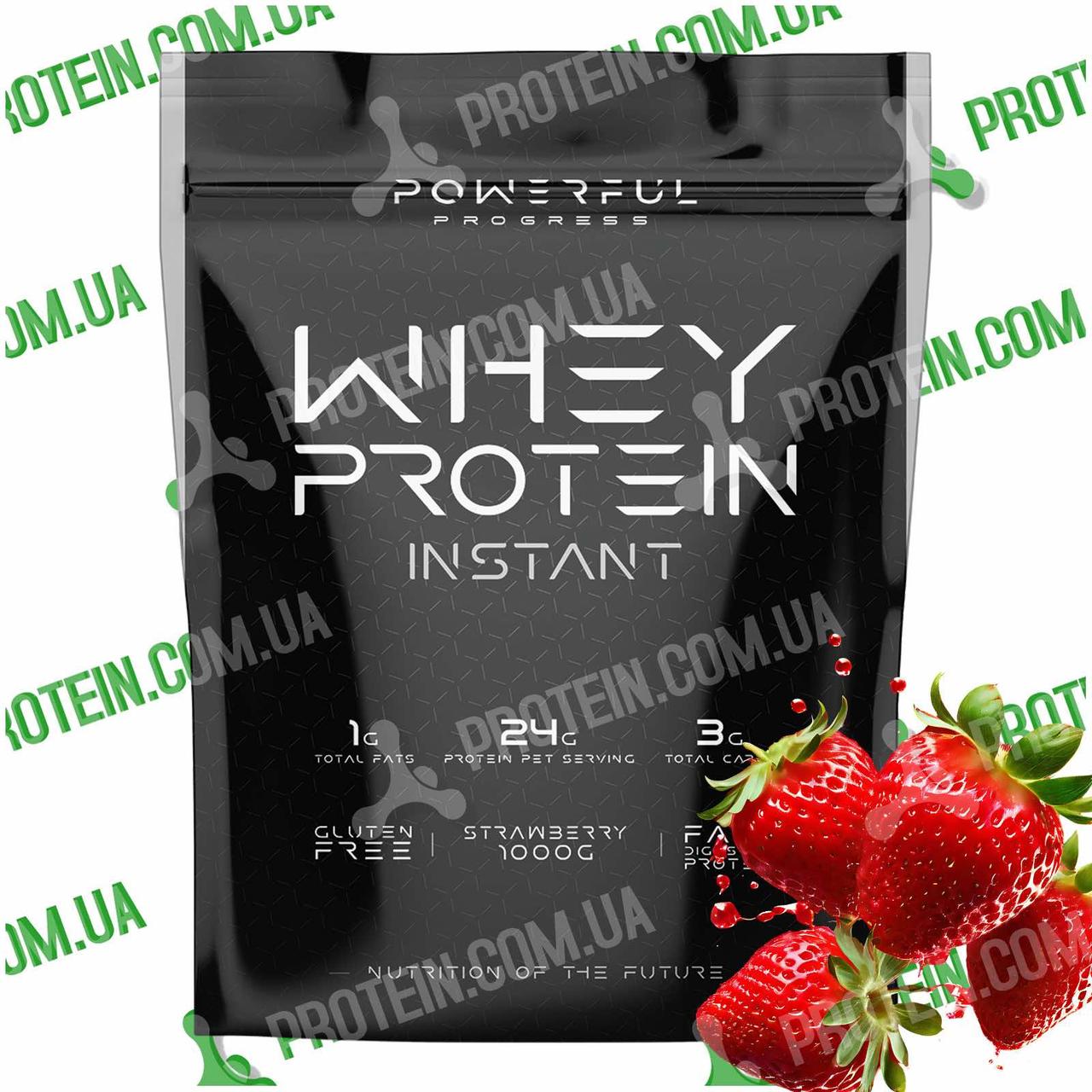 Протеїн Powerful Progress 100% Whey Protein Instant 1 кг Strawberry Полуниця