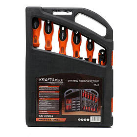 Викрутки з набором біт 75 ел Kraft&Dele KD10904 викрутки набір з бітами