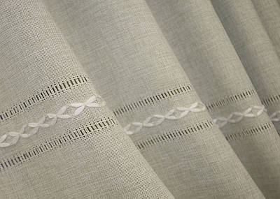 Однотонна тканина льон, мережка. Висота 2,8м. Колір сіро-бежевий. Код 1405ш