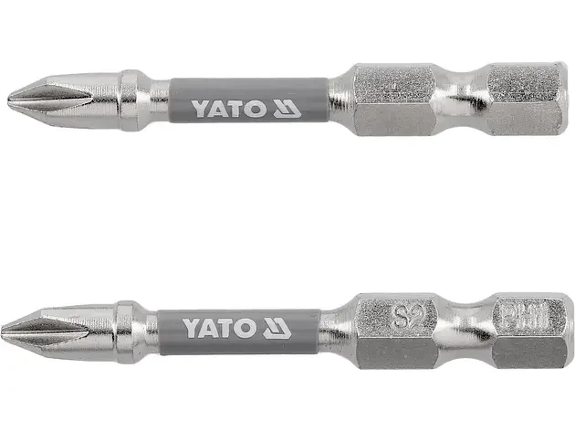 Насадка викруткова PH1х50мм шпіндель HEX 1/4" нікельована YATO 2 шт.