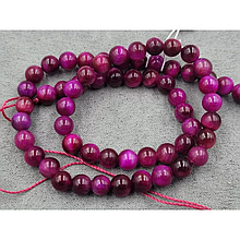 Намистини Тигрове око 6мм малинові