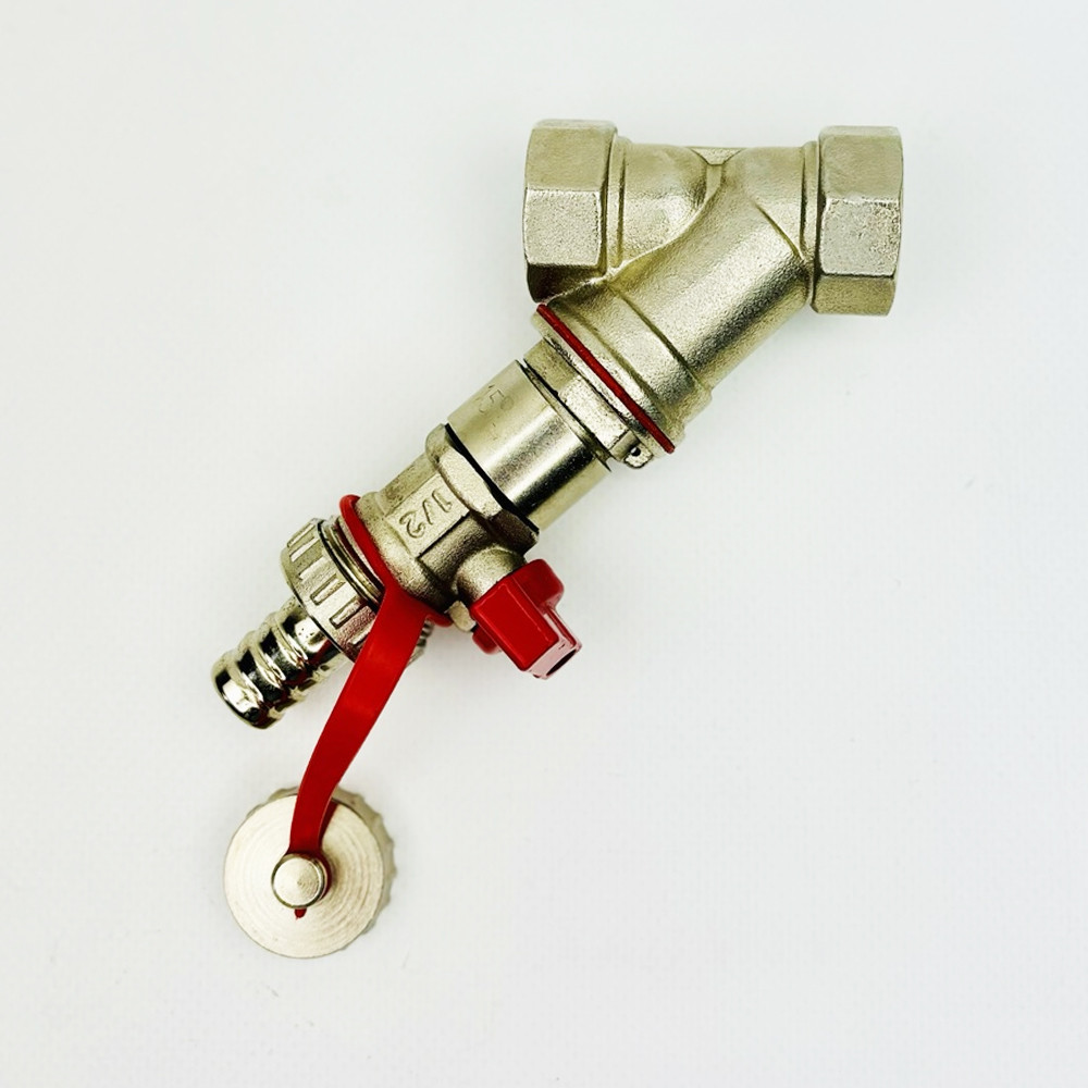 Фільтр механічного очищення 3/4"ВВ +кран злив 1/2" нікель KVANT Dis