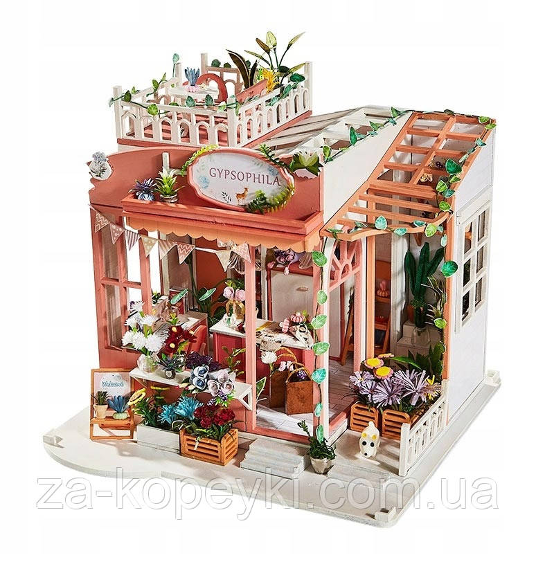 Румбокс Квітковий будиночок Гіпсофіла Gypsophila Roombox DIY K-1050, фото 1