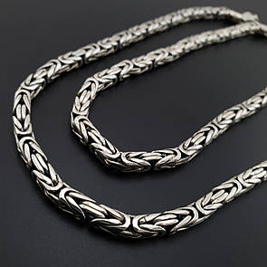 Срібна цепочка чоловіча товста лисячий хвіст (фокс). Масивний ланцюг срібло 925. Діаметр 6 мм. Довжина 60 см