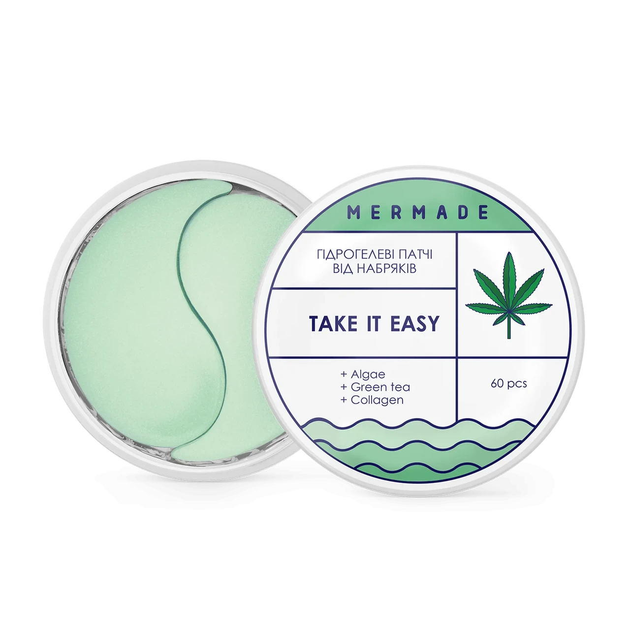 Гідрогелеві патчі під очі MERMADE Take it easy, тонізуючі, 60 шт
