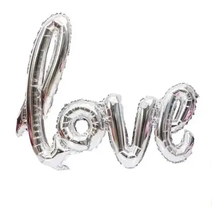 Фольговані надувні кульки LOVE | Срібло, фото 1