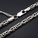 Срібна цепочка чоловіча товста лисячий хвіст (фокс). Масивний ланцюг срібло 925. Діаметр 6 мм. Довжина 50 см, фото 5