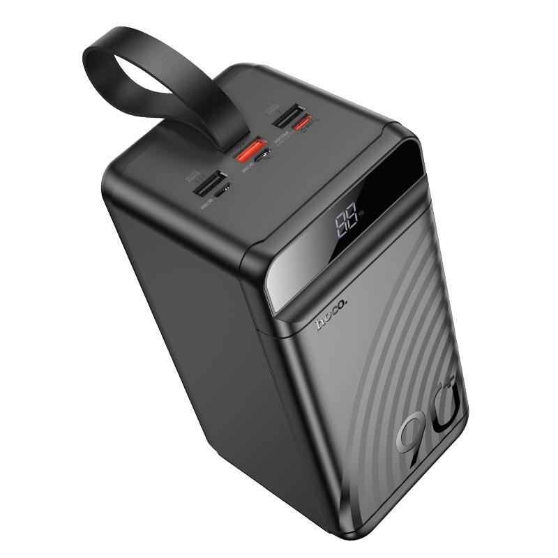 УМБ портативне зарядне Power Bank HOCO J123D 90000 mAh 3USB, Type-C, Lightning, QC, чорне, фото 1