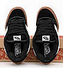 Кеди чоловічі Vans KNU Skool Black Brown Ванс Олд Скул Кну низькі унісекс чорно-білі замша, фото 8
