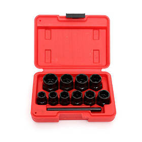 Набір головок для пошкоджених гайок для майстерні та гаража 10 шт. Kraft&Dele KD10270 набір головок