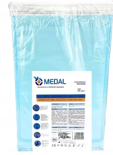 Пакети для стерилізації самоклеючі, 100шт/пак розм.= 300х460 мм, (# ТЕРМІН ПО 2026-03 #) (Medal/Медал)