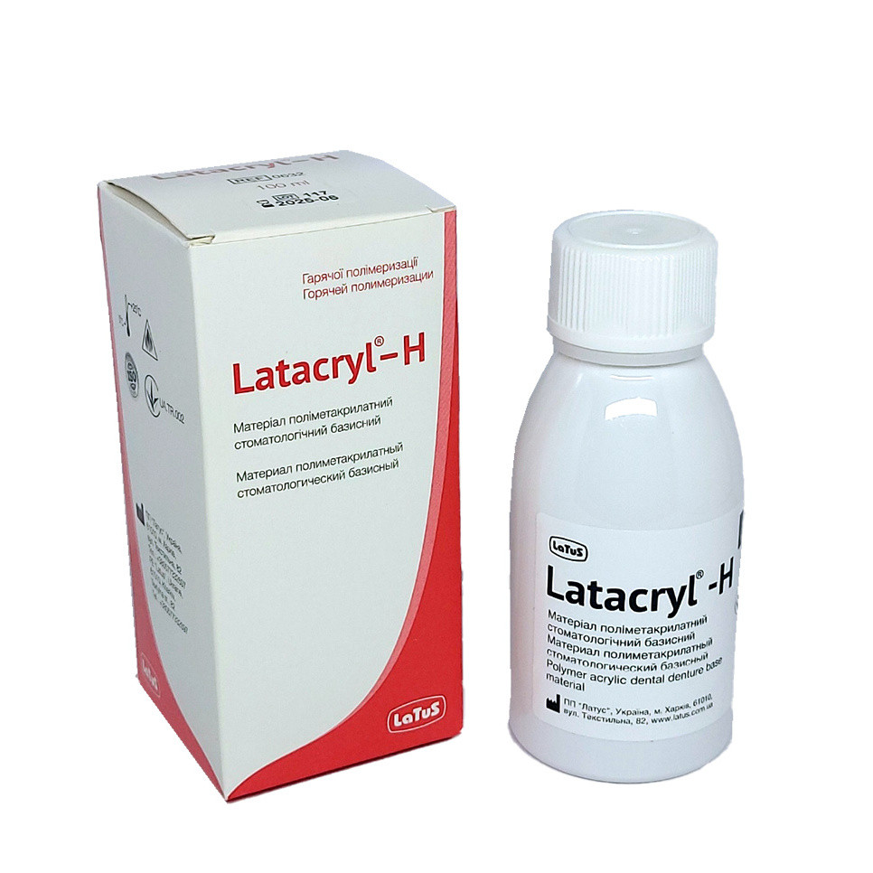 Рідина для акрилової пластмаси типу "Фторакс" Latacryl-H № 0632, флак. 100мл, (# ТЕРМІН ПО:  2026-08 #) (Latus/Латус)