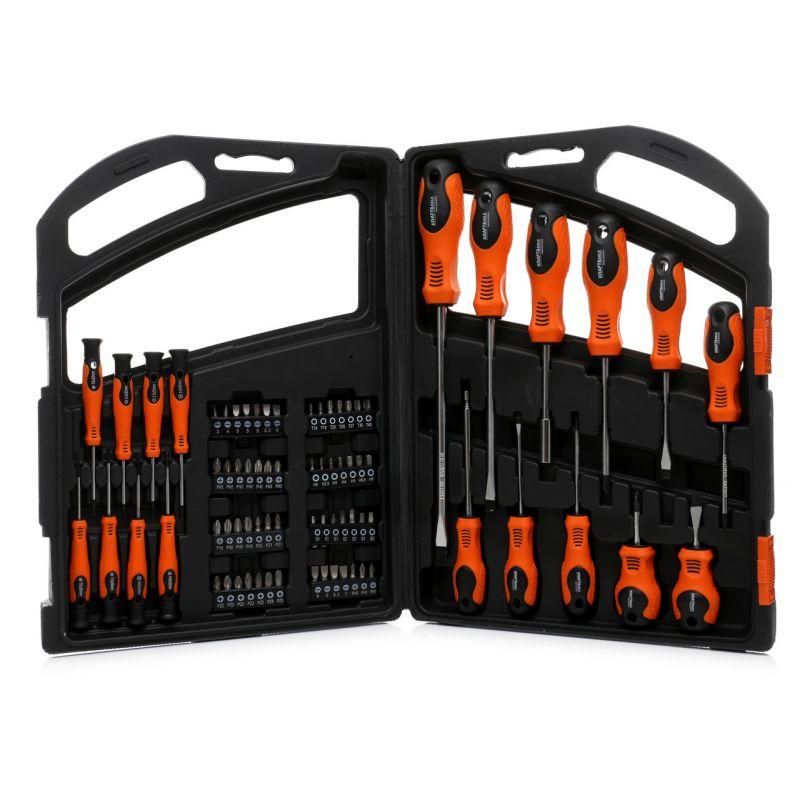 Набір викруток з набором біт 75 ел Kraft&Dele KD10904 набір викруток з бітами, фото 1