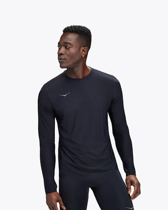 Футболка для спорту з довгим рукавом чоловіча HOKA AIROLITE RUN LONG SLEEVE 1151072 BLK, фото 1