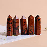 Обеліск Червоний обсидіан, стовпчик з натурального обсидіана, вага 40-70 г, висота 7-8 см, колекція кристалів