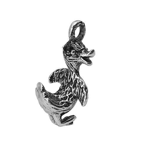 Підвіска Finding Кулон птах качка Античне срібло 13 мм x 7 мм х 5 мм, фото 1