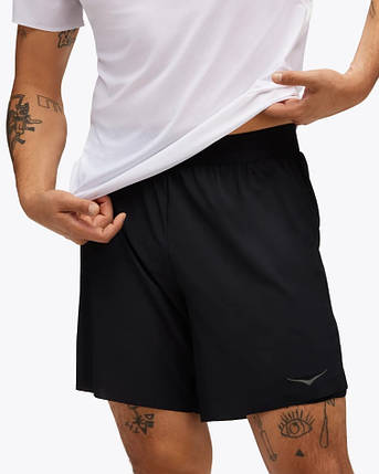 Шорти для бігу чоловічі HOKA GLIDE 7'' SHORT 2IN1 1151080 BLK, фото 1