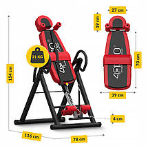 Стіл інверсійний 4FIZJO регульований 4FJ0654 Black/Red Poland, фото 3