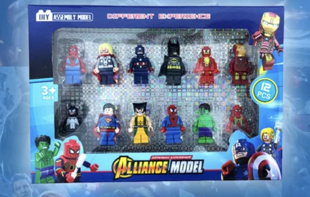 Набор фигурок Супергерои Marvel, DC, 12 шт. Человечки Человек-паук