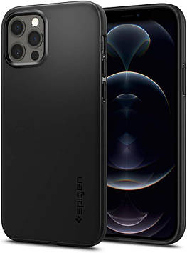 Чохол Spigen для iPhone 12 / iPhone 12 Pro - Thin Fit, Black (ACS01696)