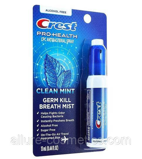 Освіжний спрей для порожнини рота Crest Pro-Health Portable Alcohol-Free CPC Mist with Clean Mint Flavor 13ml