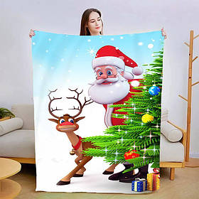 Плед 3D новорічний Санта 13594 160х200 см yL.