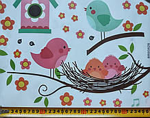 Наклейка BRUP на стіну Pretty birds Пташки біля будиночка (лист 30 х 90 см) Б77-4, фото 5