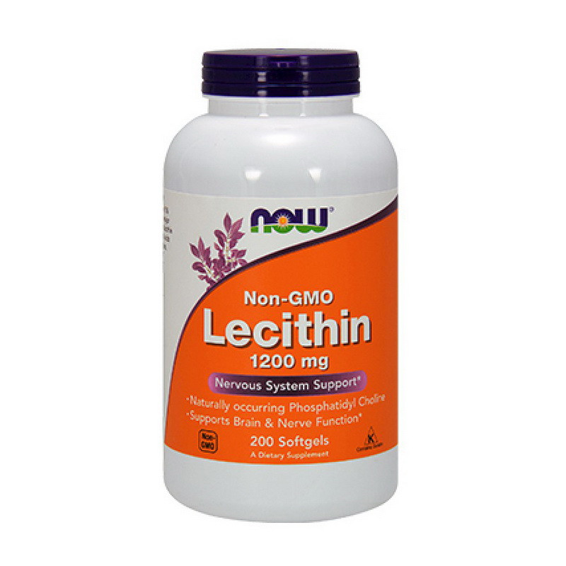 Лецитин NOW Foods Lecithin 1200mg 200 softgels, фото 1