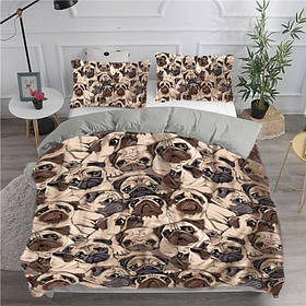 Постільна білизна з плюш-велюру Мопсова гармонія 2576 12044 215х150 см yL.