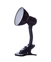 Офисная настольная лампа, светильник ученический на прищепке Sunlight черный 108B