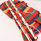 Підвісний гамак з дерев'яною планкою 200х100 см, до 150 кг. / Гавайський гамак двомісний / Тканинний гамак, фото 10