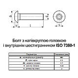 ISO7380-1 М3х10 10.9 гвинт цинк білий повна різьба крок 0,5 [5I22000005I2301020] напівкругла HX2 Metalvis, фото 3
