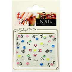 Самоклеючі Наклейки для Нігтів 3D Nail Stickers FPН 05 Метелики, Квіти, Завитки, Декори для Нігтів