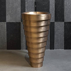 Напольная раковина Antonio Lupi Cheope цвет сатиновая бронза. Слив в пол. В комплекте с сифоном и гибким шлангом. Размер Ø 47 х В 85 см.