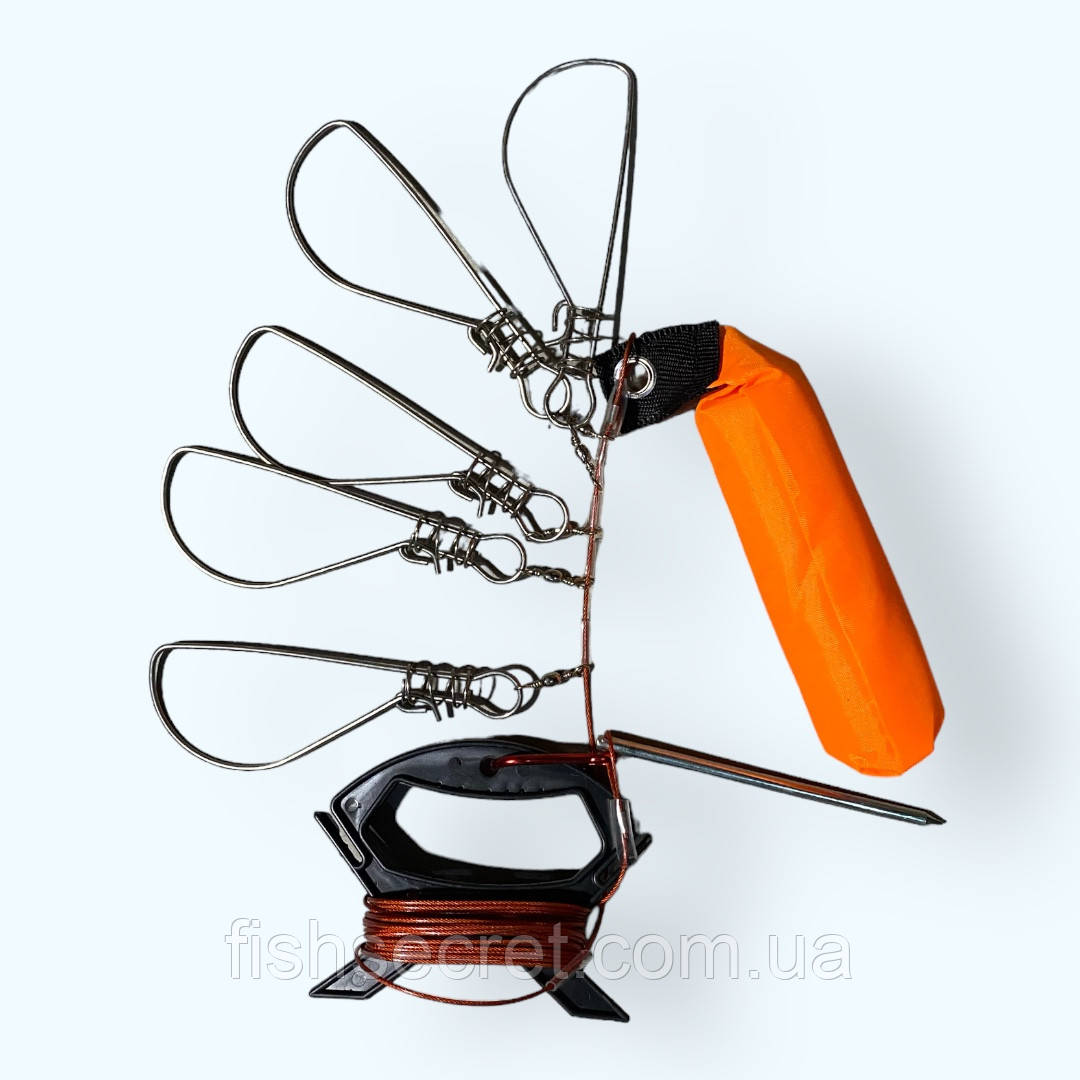 Кукан Kaida (набір) мет. трос 5 м., фото 1