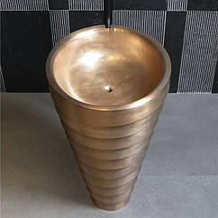 Напольная раковина Antonio Lupi Cheope цвет темная патина. Слив в пол. В комплекте с сифоном и гибким шлангом. Размер Ø 47 х В 85 см.