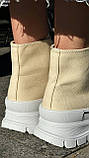 Підліткові високі бежеві кросівки кеди сліпони 36, фото 2