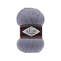 Пряжа Alize Lanagold Fine № 200 сіро-бузковий (Напіввовна Алізе Ланаголд Файн)