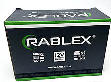 Акумулятор свинцево-кислотний Rablex RB1209 акумуляторна батарея 12V-9A 9000мah, фото 6