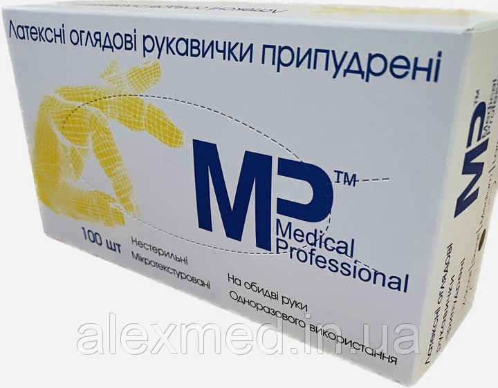 Латексні оглядові рукавички неопудрені MEDICAL PROFESSIONAL™, фото 1