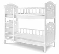 Дитяче двоярусне ліжко Тоскана біле 80х190 з драбиною й ортопедичними ламелями Мікс Меблі