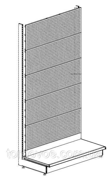 Стеллаж торговый в магазин с полками и перфорированной панельной стенкой - фото 1 - id-p278145777
