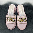 Шльопанці жіночі рожеві еко-шкіра на платформі Mengfuna 4512, фото 5