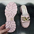 Шльопанці жіночі рожеві еко-шкіра на платформі Mengfuna 4512, фото 7